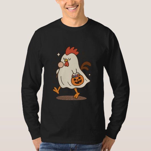 Ghost Rooster Halloween T-Shirt (Vorderseite)