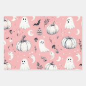 Ghost rosa Helloween Wrapping Paper Sheets Geschenkpapier Set (Vorderseite 3)