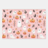 Ghost rosa Helloween Wrapping Paper Sheets Geschenkpapier Set (Vorderseite 3)
