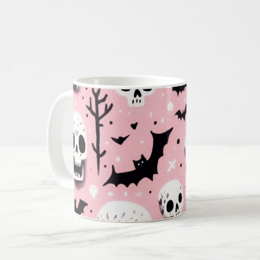 Ghost rosa Helloween Wrapping Paper Sheets Kaffeetasse (Vorderseite Links)