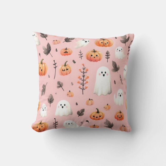 Ghost rosa Helloween Wrapping Paper Sheets Kissen (Vorderseite)