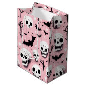 Ghost rosa Helloween Wrapping Paper Sheets Mittlere Geschenktüte (Vorderseite Schrägansicht)