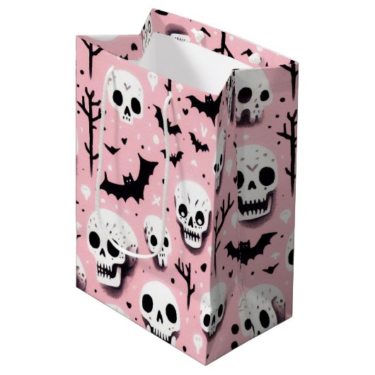 Ghost rosa Helloween Wrapping Paper Sheets Mittlere Geschenktüte (Vorderseite Schrägansicht)