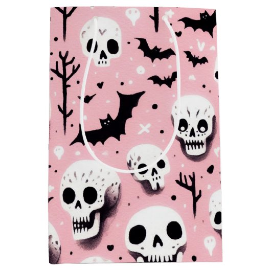 Ghost rosa Helloween Wrapping Paper Sheets Mittlere Geschenktüte (Vorderseite)
