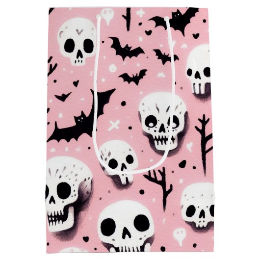 Ghost rosa Helloween Wrapping Paper Sheets Mittlere Geschenktüte (Rückseite)