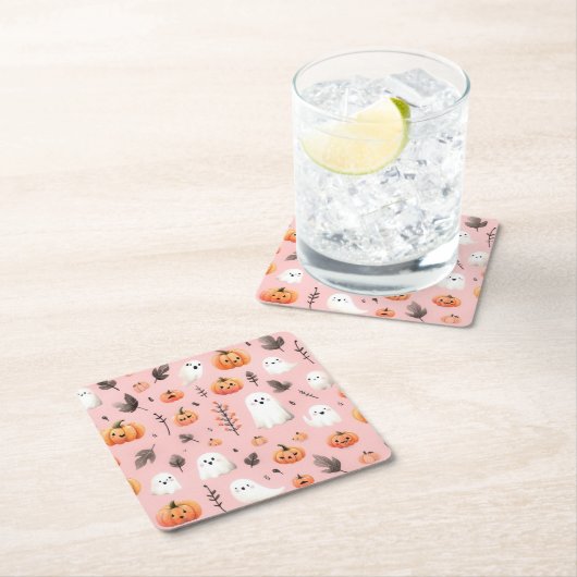 Ghost rosa Helloween Wrapping Paper Sheets Rechteckiger Pappuntersetzer (Vor Ort)