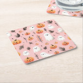 Ghost rosa Helloween Wrapping Paper Sheets Rechteckiger Pappuntersetzer (angewinkelt)