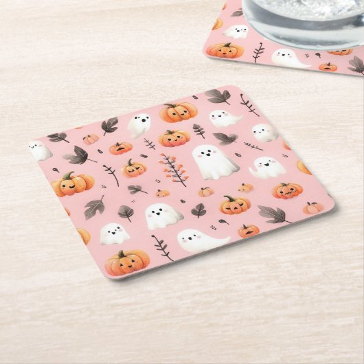 Ghost rosa Helloween Wrapping Paper Sheets Rechteckiger Pappuntersetzer (angewinkelt)
