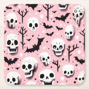 Ghost rosa Helloween Wrapping Paper Sheets Rechteckiger Pappuntersetzer