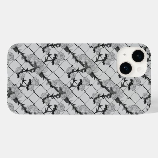 Ghost-Rose Klettern eines Kettenverbindungszauns N Case-Mate iPhone Hülle (Rückseite (Horizontal))