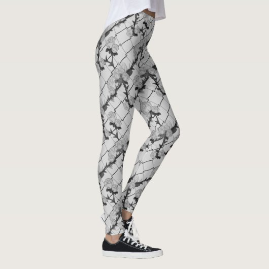 Ghost-Rose Klettern eines Kettenverbindungszauns N Leggings (Rechts)