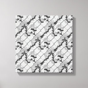 Ghost-Rose Klettern eines Kettenverbindungszauns N Leinwanddruck