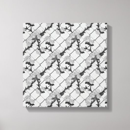 Ghost-Rose Klettern eines Kettenverbindungszauns N Leinwanddruck (Vorderseite)