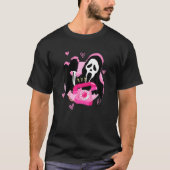 Ghost Scream Halloween Funny Face T-Shirt (Vorderseite)