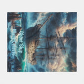 Ghost Ship Mary Celeste Haunting Maritime Mystery Fleecedecke (Vorderseite (Horizontal))