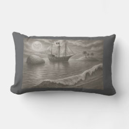 Ghost Ship Pirate – Nautical Moonlit Ocean Lendenkissen