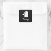 Ghost Skate Boo Quadratischer Aufkleber (Tasche)