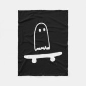 Ghost Skateboard Lazy Halloween Costume Funny Skat Fleecedecke (Vorderseite)
