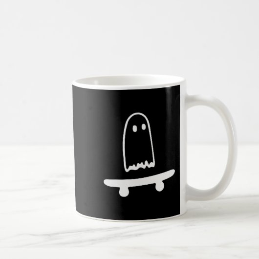 Ghost Skateboard Lazy Halloween Costume Funny Skat Kaffeetasse (Rechts)