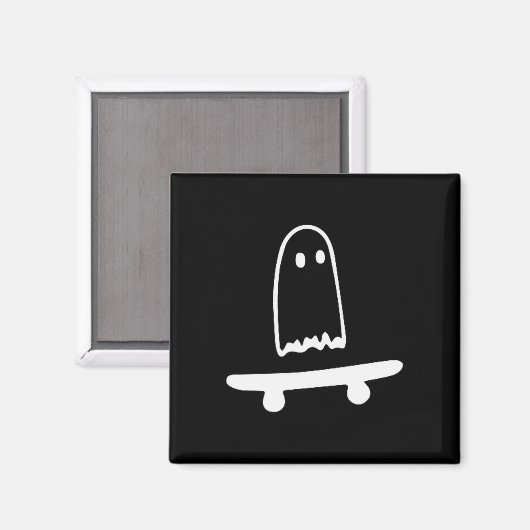 Ghost Skateboard Lazy Halloween Costume Funny Skat Magnet (Vorderseite/Rückseite)