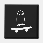 Ghost Skateboard Lazy Halloween Costume Funny Skat Magnet (Vorne)