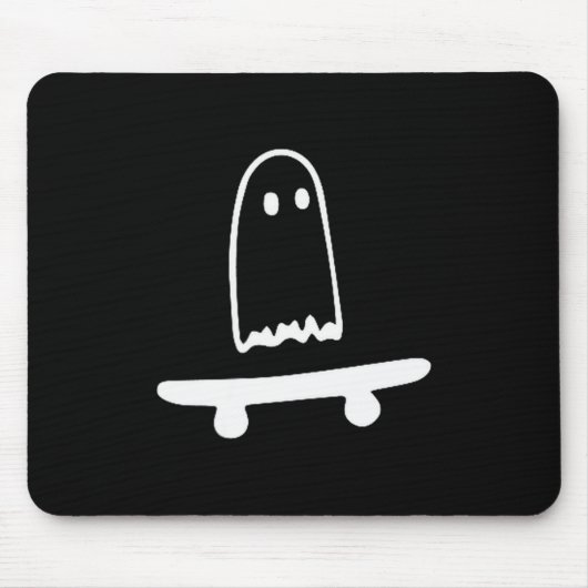 Ghost Skateboard Lazy Halloween Costume Funny Skat Mousepad (Vorne)