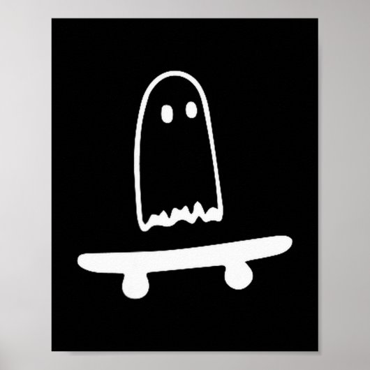 Ghost Skateboard Lazy Halloween Costume Funny Skat Poster (Vorne)