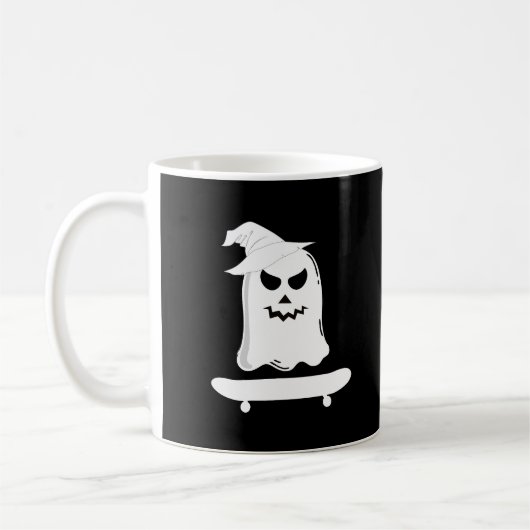 Ghost Skateboard Lazy Halloween Kostüm Funny Kaffeetasse (Links)