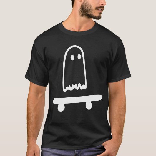 Ghost Skateboard Lazy Halloween Kostüm Funny T-Shirt (Vorderseite)