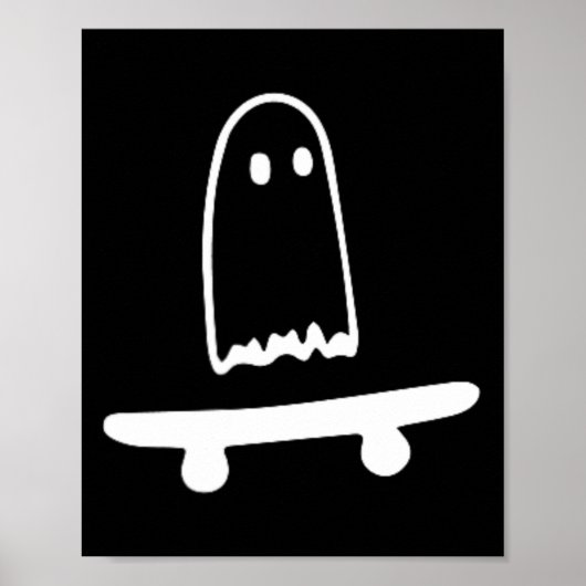 Ghost Skateboard Lazy Halloween Kostüm Spaß Skateb Poster (Vorne)