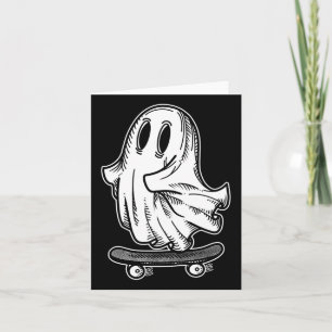 Ghost Skateboarder Blackwork Karte