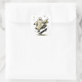 Ghost Skateboarder Quadratischer Aufkleber (Tasche)