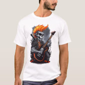Ghost Skull Playing Gitarre T-Shirt (Vorderseite)
