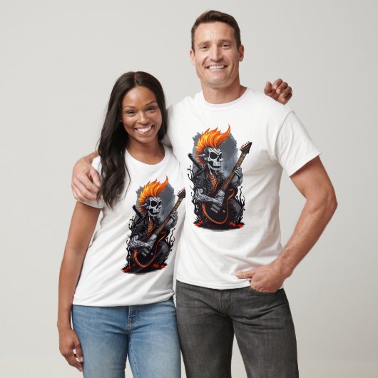 Ghost Skull Playing Gitarre T-Shirt (Unisex)