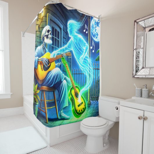 Ghost spielt Gitarre Duschvorhang (Beispiel)