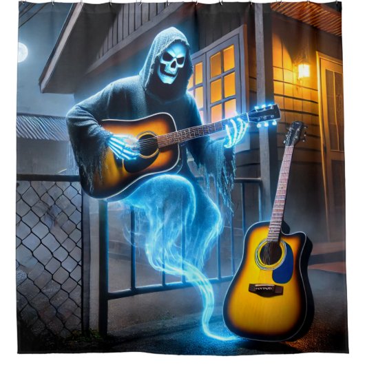 Ghost spielt Gitarre Duschvorhang (Vorderseite)
