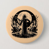 Ghost spielte Gitarre im Friedhof, dunkle Kunst Button (Vorderseite)
