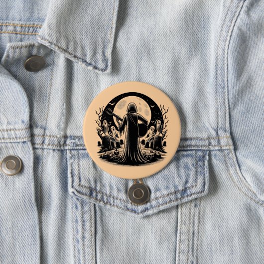 Ghost spielte Gitarre im Friedhof, dunkle Kunst Button (Beispiel)