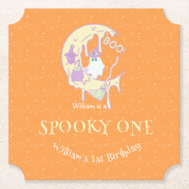 Ghost Spooky One Boy Halloween 1. Geburtstag Party Untersetzer