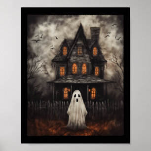 Ghost Spuk House Mitternacht Halloween Ghost Spook Poster