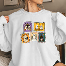 Ghost Stamps Women’s Halloween Sweatshirt | Cute C