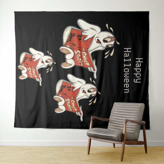 Ghost Stories Halloween Background Wandteppich (Beispiel (Horizontal))