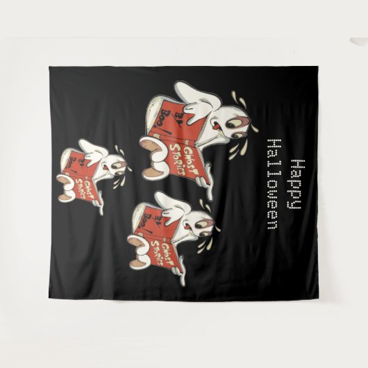 Ghost Stories Halloween Background Wandteppich (Vorderseite (Horizontal))