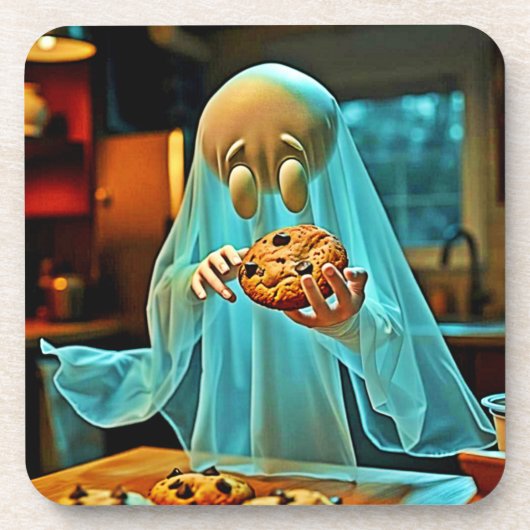 Ghost sucht nach Cookies Getränkeuntersetzer (Vorderseite)