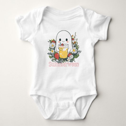 Ghost Summerween Summer Halloween Baby Strampler (Vorderseite)