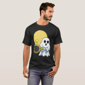 Ghost Tennis Player Lazy Halloween Kostüm Niedlich T-Shirt (Vorne ganz)