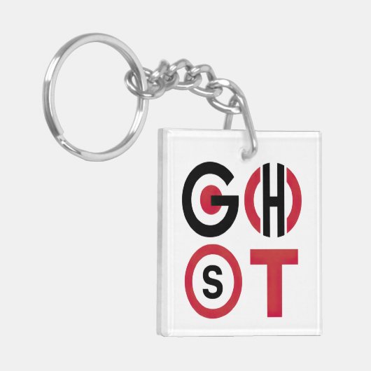 Ghost-Text Schlüsselanhänger (Vorderseite links)