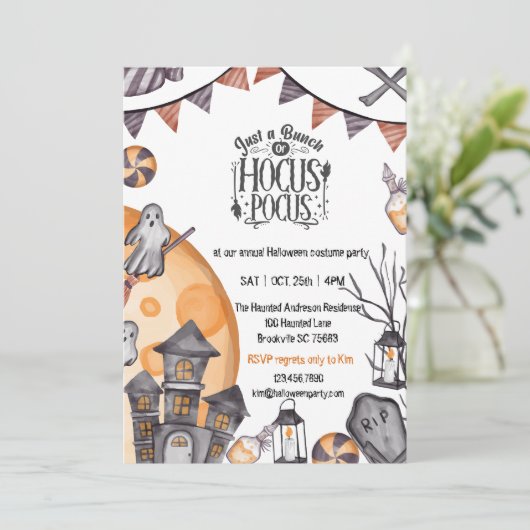 Ghost Town Spooky Halloween Einladungen (Stehend Vorderseite)