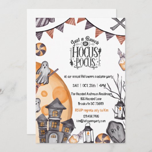 Ghost Town Spooky Halloween Einladungen (Vorne/Hinten)