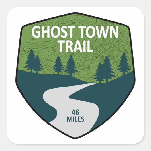 Ghost Town Trail Pennsylvania Quadratischer Aufkleber (Vorderseite)